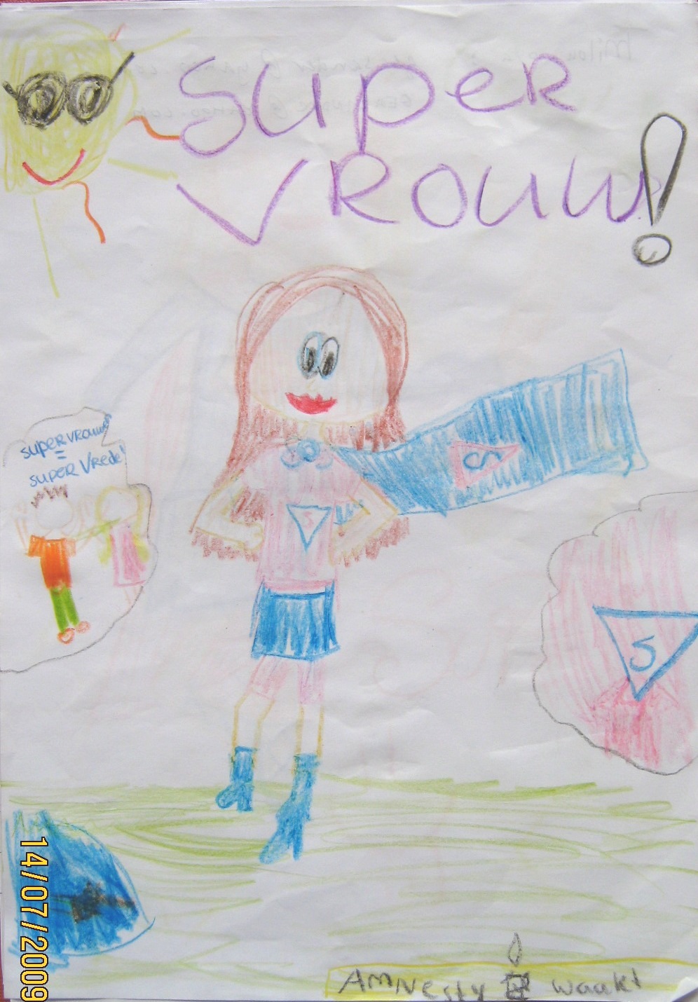 Winnende tekening van de tekenwedstrijd, Milou (10 jaar) uit Delft